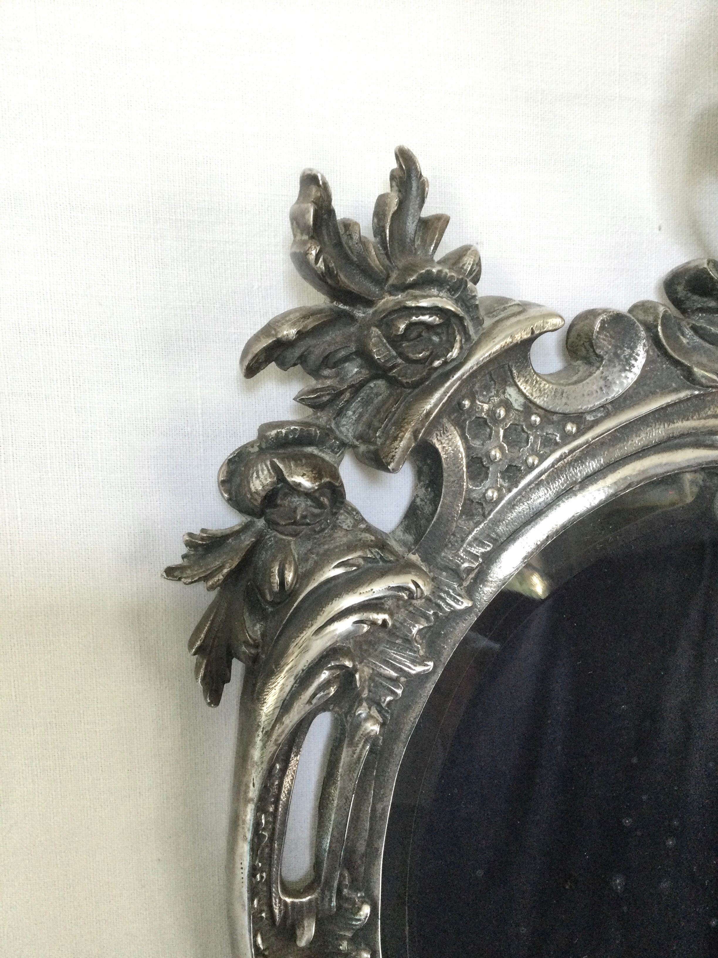 Nineteenth century mirror in silver bronze