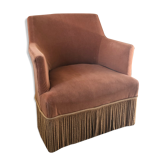 Fringed velvet toad chair