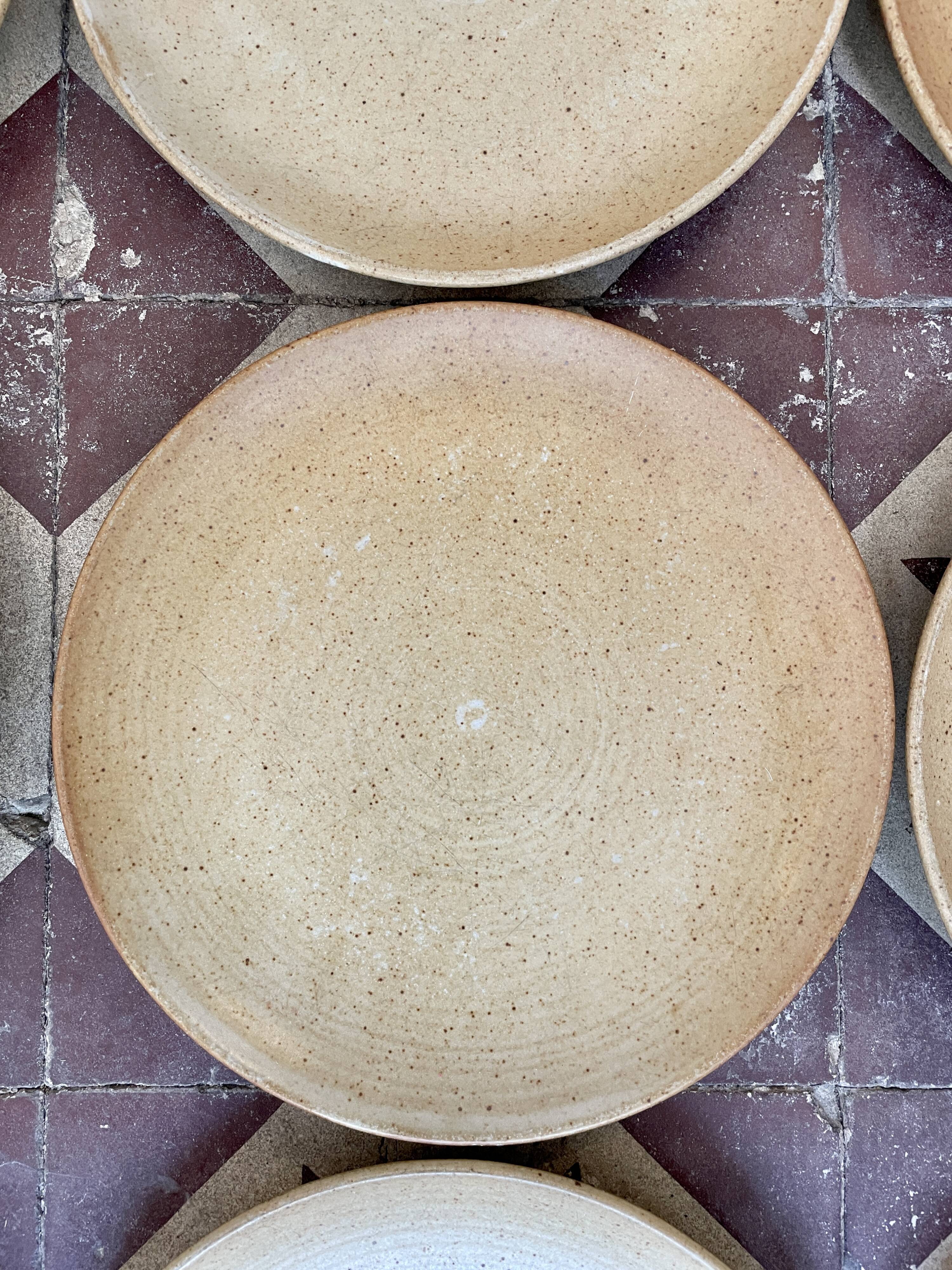 Set of 12 plates dessert gres