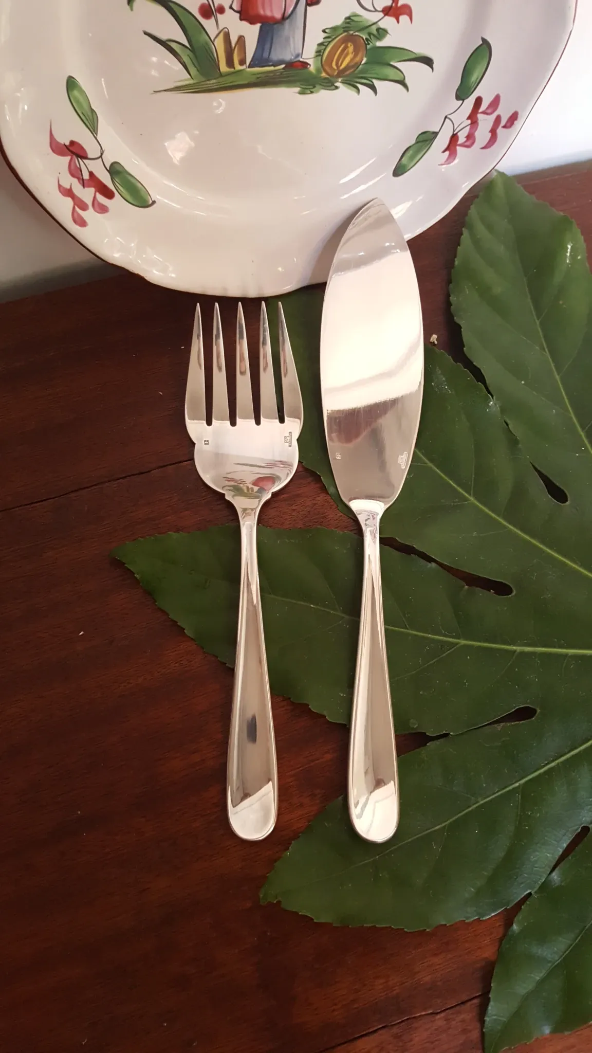 Christofle Fish Service Cutlery Model Dax Silver-Plated Metal 22 - 28 cm