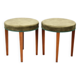 Paire de tabourets Art Déco, Tchécoslovaquie, années 1940.