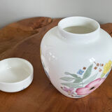 Wedgwood « Meadow Sweet » Pot de gingembre, porcelaine tendre avec motif de fleurs roses et bleues, fabriqué en Angleterre