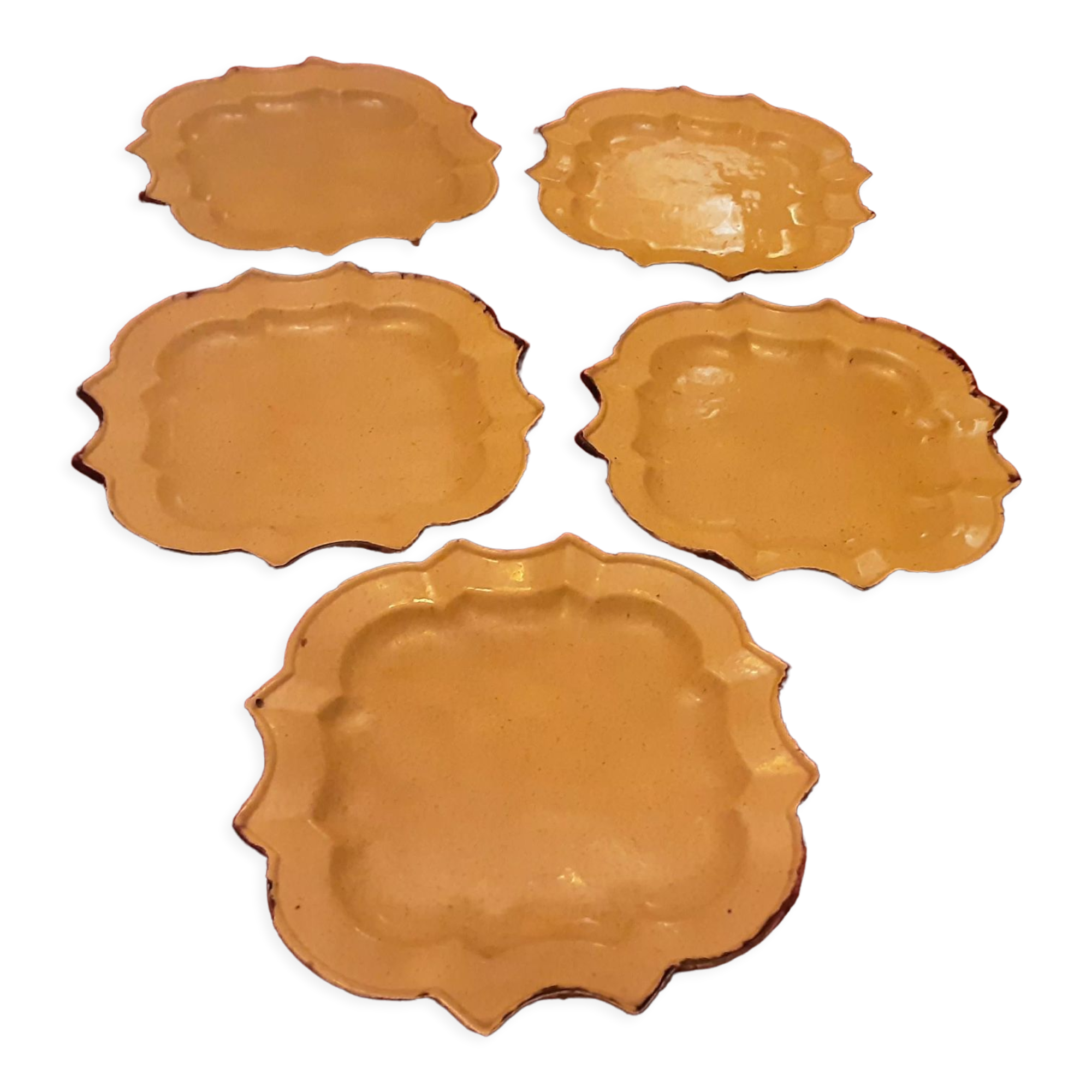 5 dessert plates pottery south france dieulefit drome