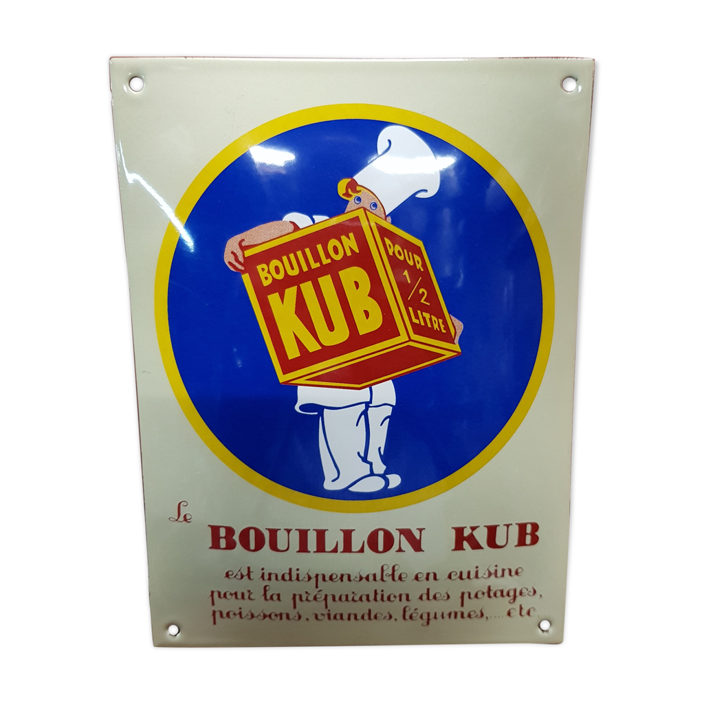 Plaque émaillée bouillon Kub Selency