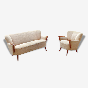 Set 1 canapé sofa scandinave 1 fauteuils Danois années 50 60