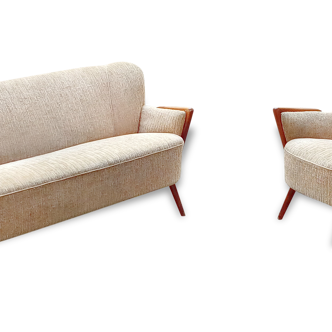 Set 1 canapé sofa scandinave 1 fauteuils Danois années 50 60