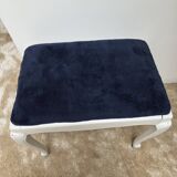 Vintage French Louis XV style stool in patinated white wood