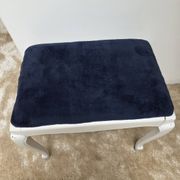 Vintage French Louis XV style stool in patinated white wood