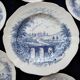 Cake or dessert service in English porcelain 7 pieces