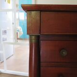 4-drawer chest of drawers - empire style - with detached columns - mahogany-bronze stain