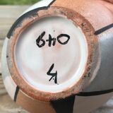 Old ceramic vase around 1970 original form signed below