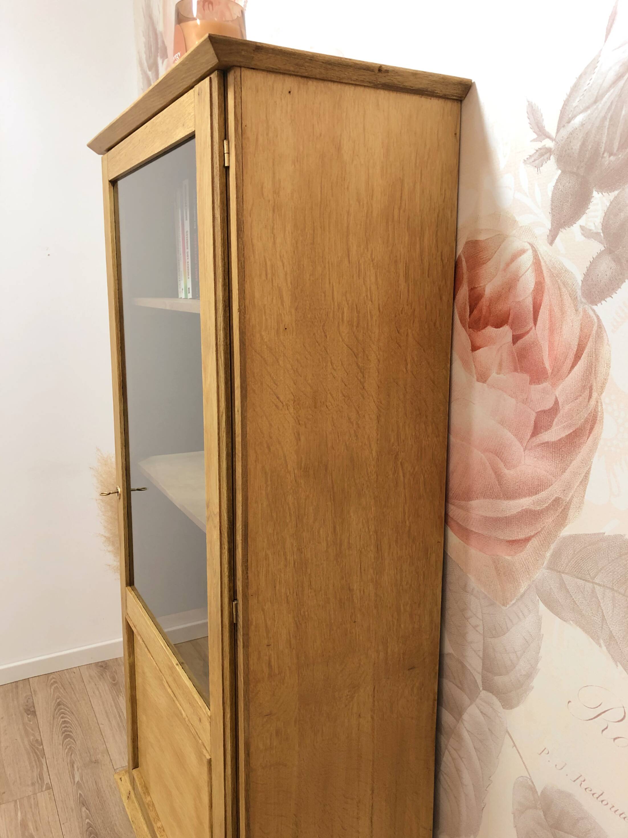 Vitrine vintage en chêne