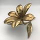 Vintage flower ashtray in solid gold-plated brass with six removable petals from the 60s/70s