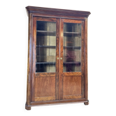 Bibliothèque en acajou flammé d’époque restauration xix eme siècle