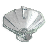 Thick engraved glass bowl, Slovakia Art Deco style