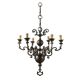 Antique chandelier with 6 lights in bronze, Netherlands, 18th century