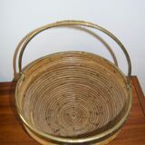 Copper round rattan basket