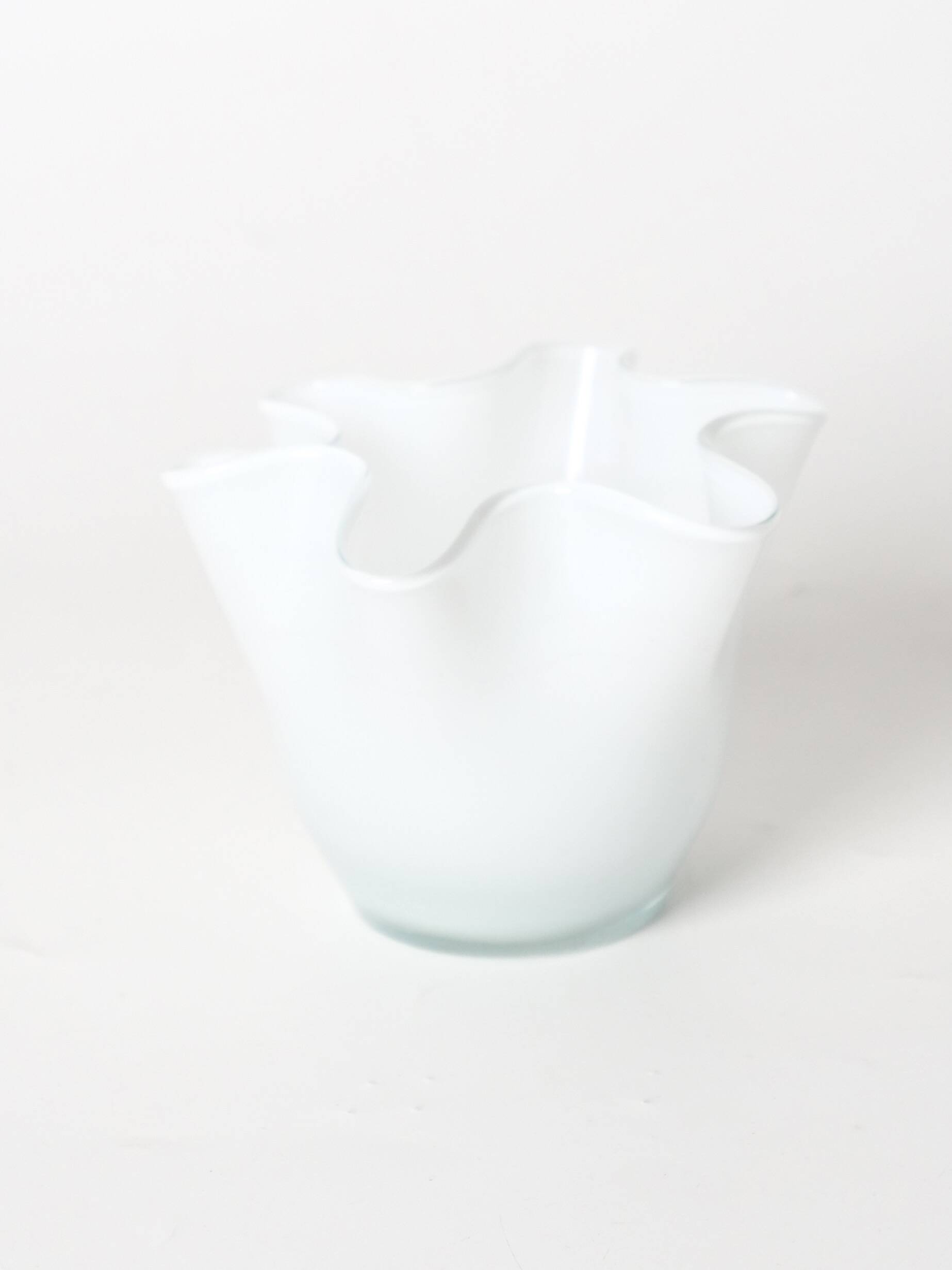 small handkerchief vase in white opaline