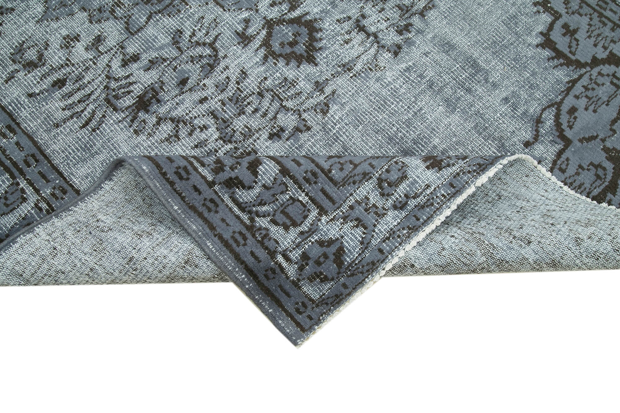 Hand-knotted rustic anatolian 1980s 160 cm x 258 cm grey carpet