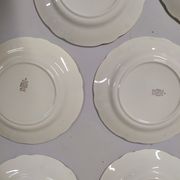 Lot of 10 plates a dessert Sarreguemines digoin Flowers pink lined golden