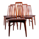 6 Danish chairs in teak and new leather, model "Eva" by Niels Koefoed.