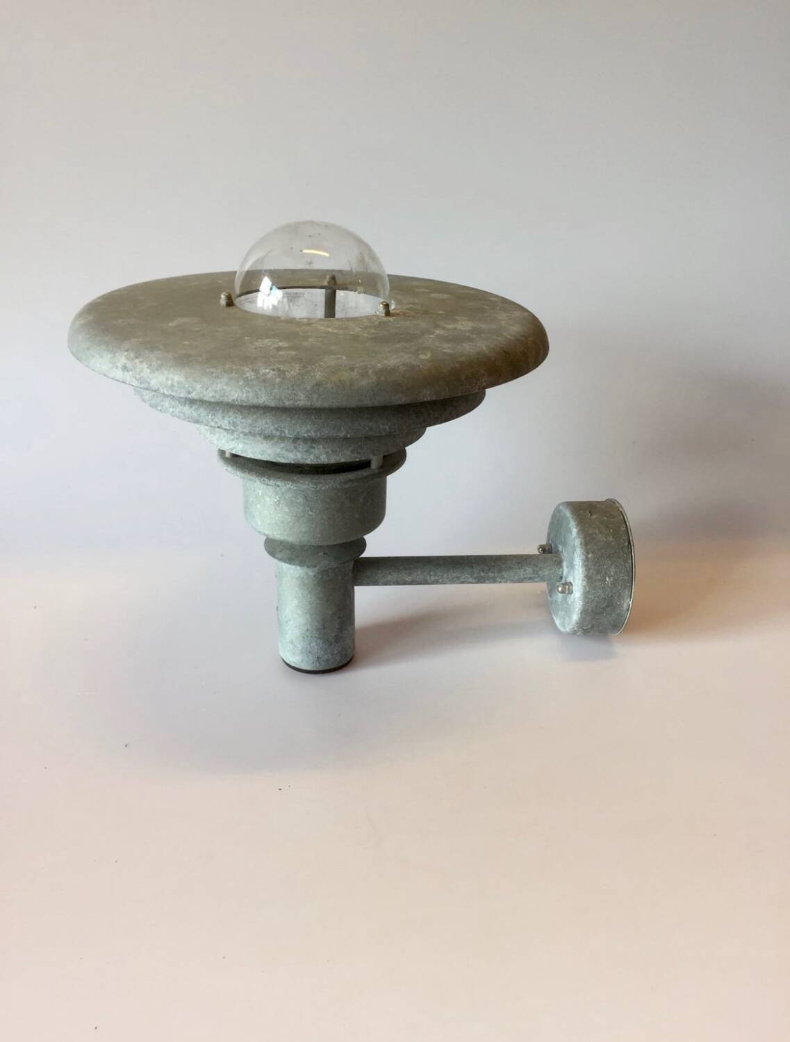 Classic Danish Vintage Outdoor Wall Lamp in Galvanized Steel