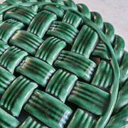 Dessous de plat en céramique tressée verte style Vallauris
