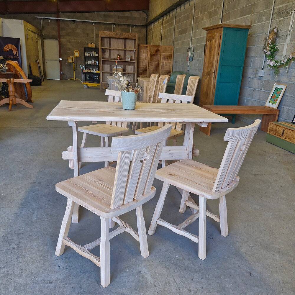 Solid pine table and chairs set