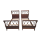 Pair of twin swan collar empire-style beds in mahogany XXth