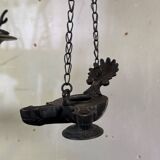 Tripod with herons, oil lamp holder, large object, bronze, Italy 19th century
