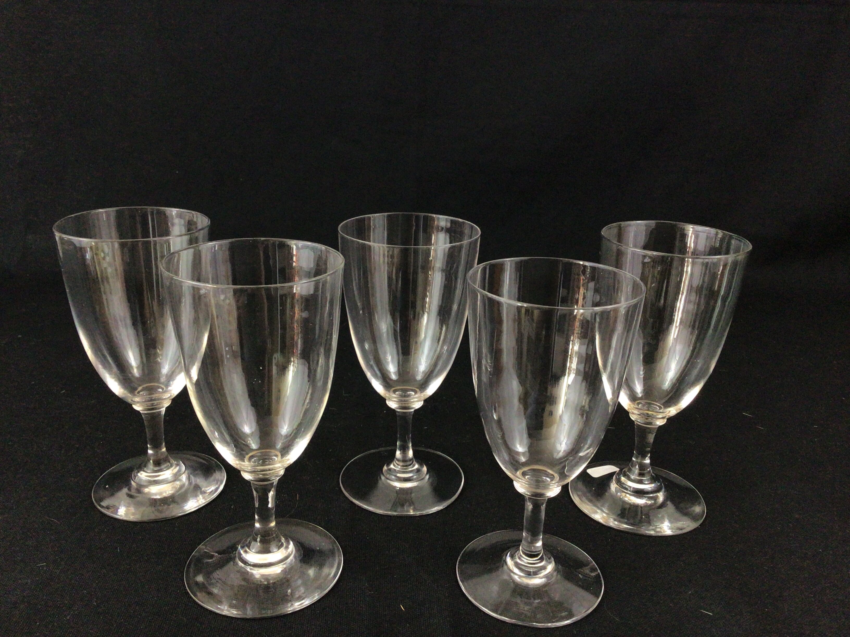 5 crystal water glasses of Baccarat XIXeme-XXeme
