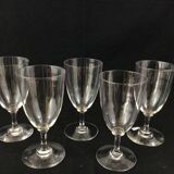 5 crystal water glasses of Baccarat XIXeme-XXeme