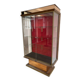 Brass display case from the Lutetia hotel with integrated lighting.