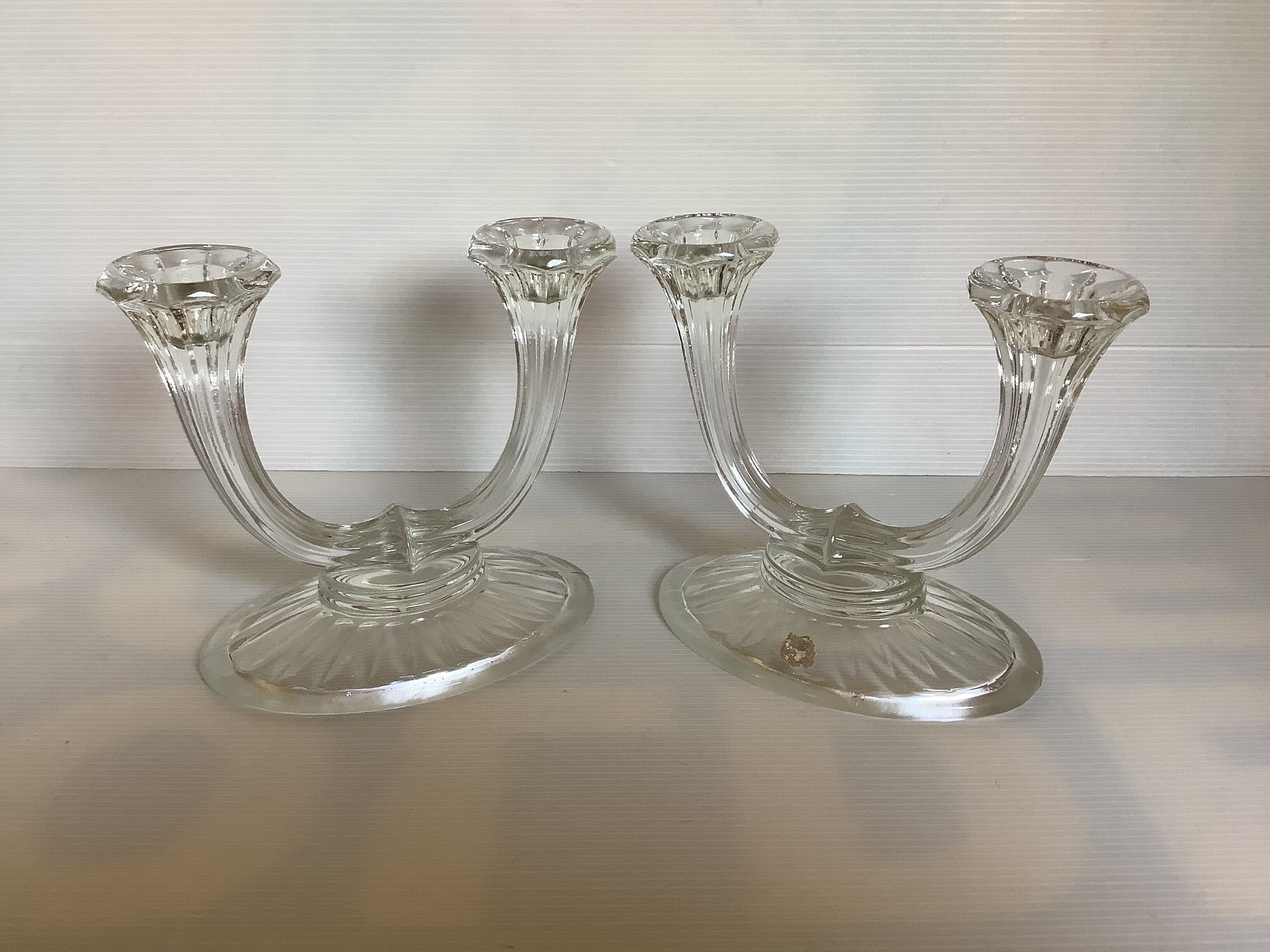 Pair of antique art deco candlesticks