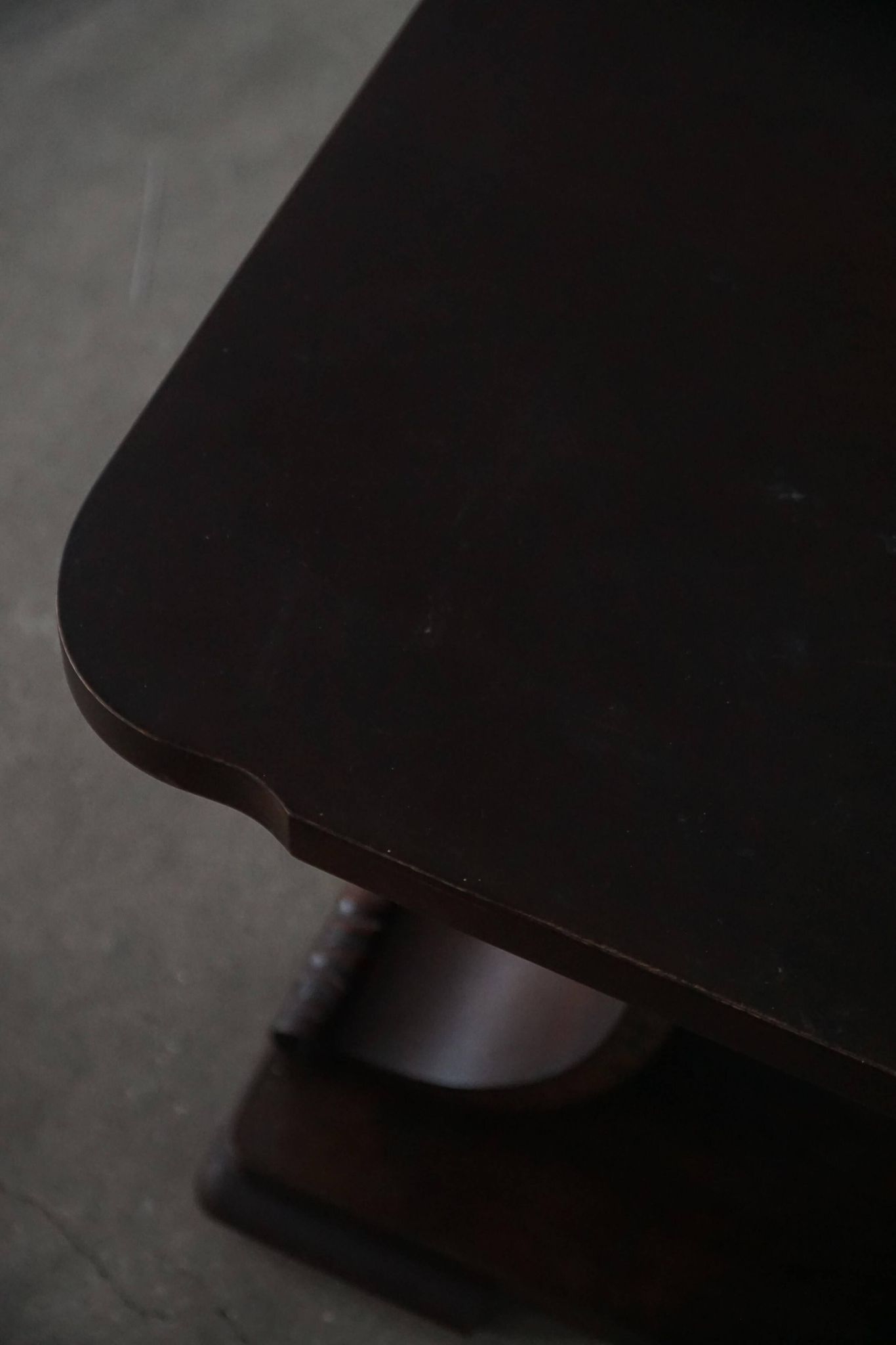 Side table / Low table in Danish Art Deco wood with shelf, 1930s-40s