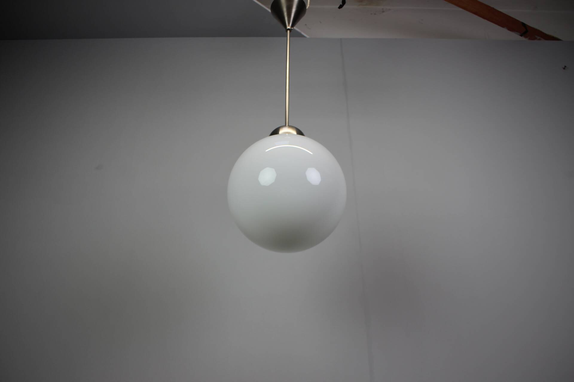 Suspended globe chandelier in glass Art Deco, Europe, 1930s