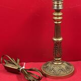 Pied de lampe laiton vintage cottage 23 cm haut de douille
