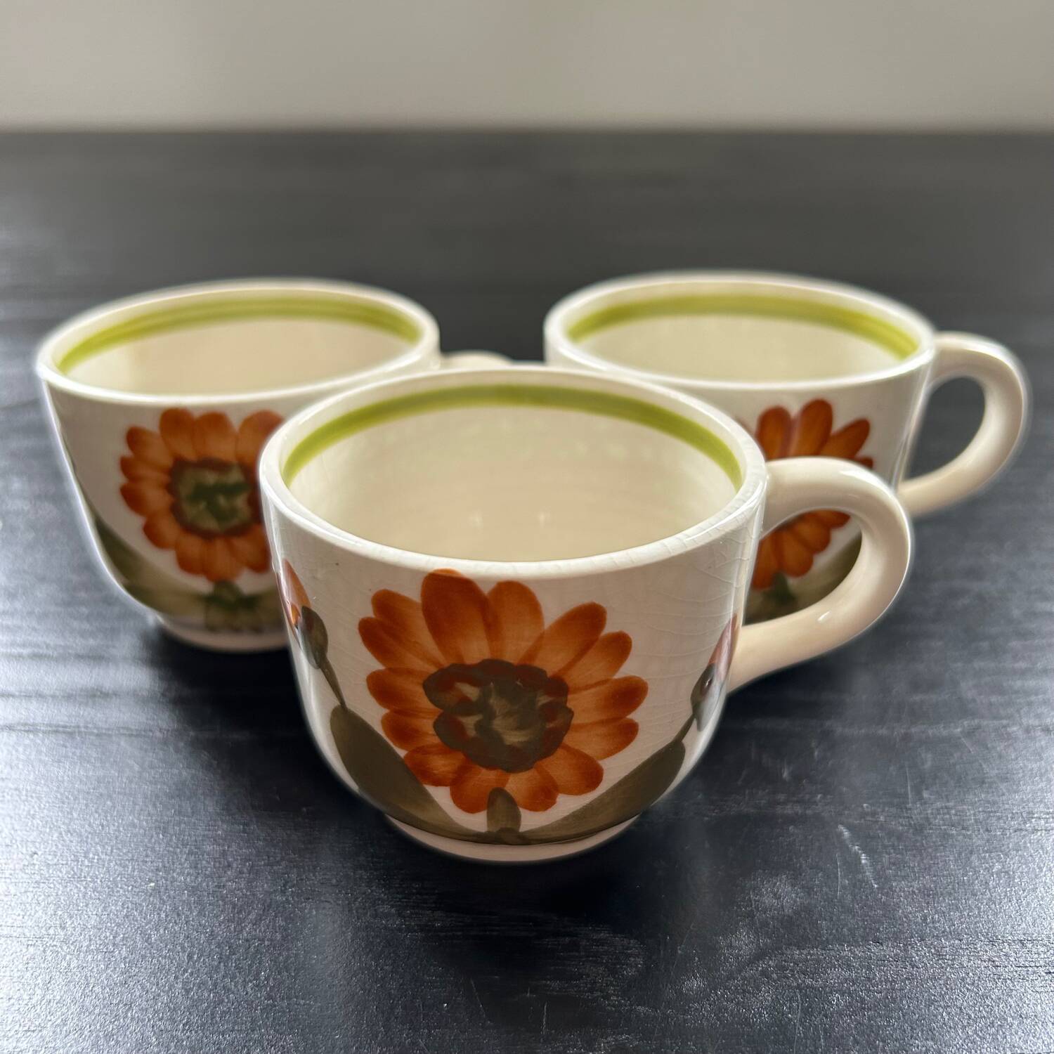 Set of 3 Sarreguemines cups and 1 mug