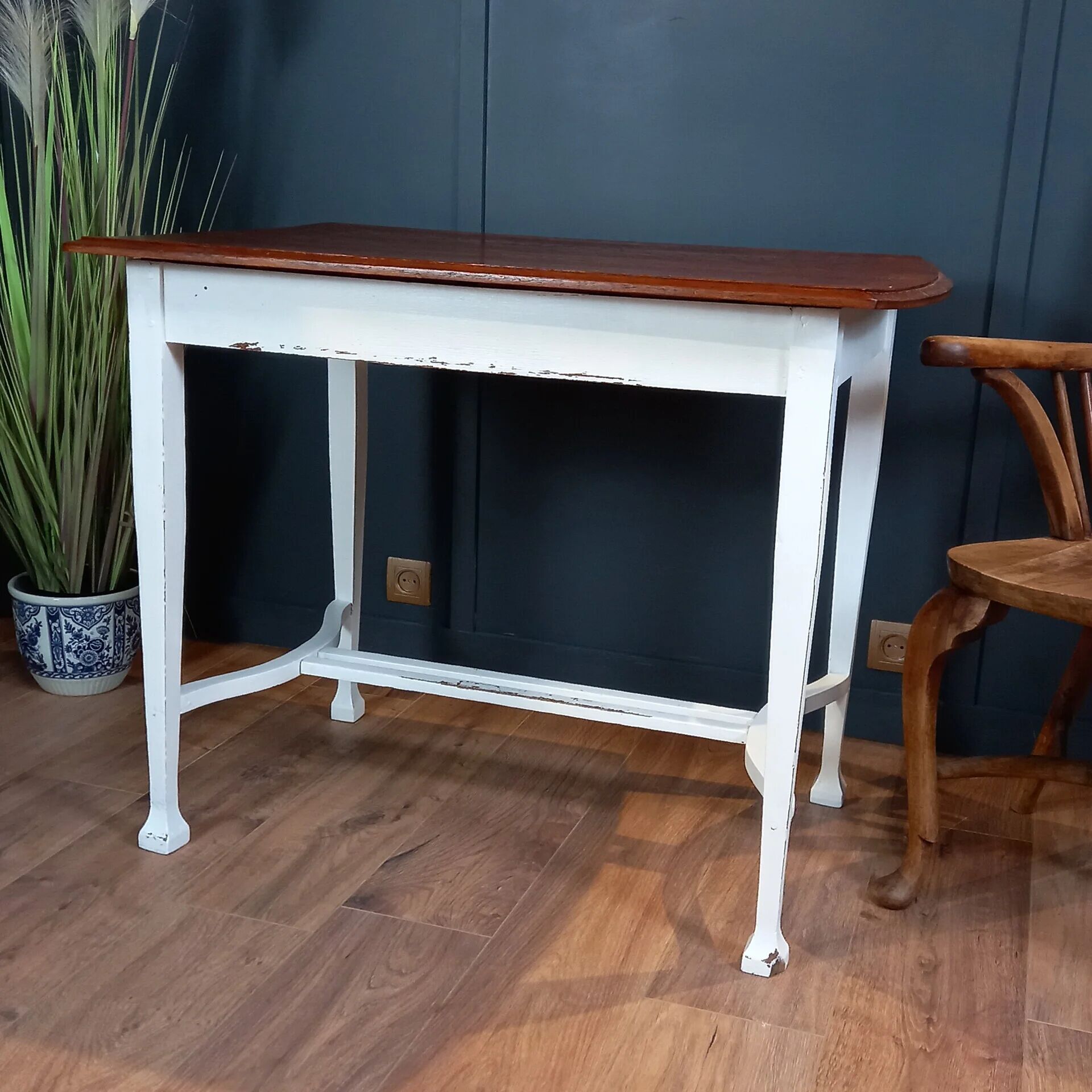 English dairy table With Graffiti on the Top