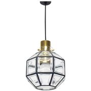 Iron and clear glass pendant by Limburg, Germany, 1960s