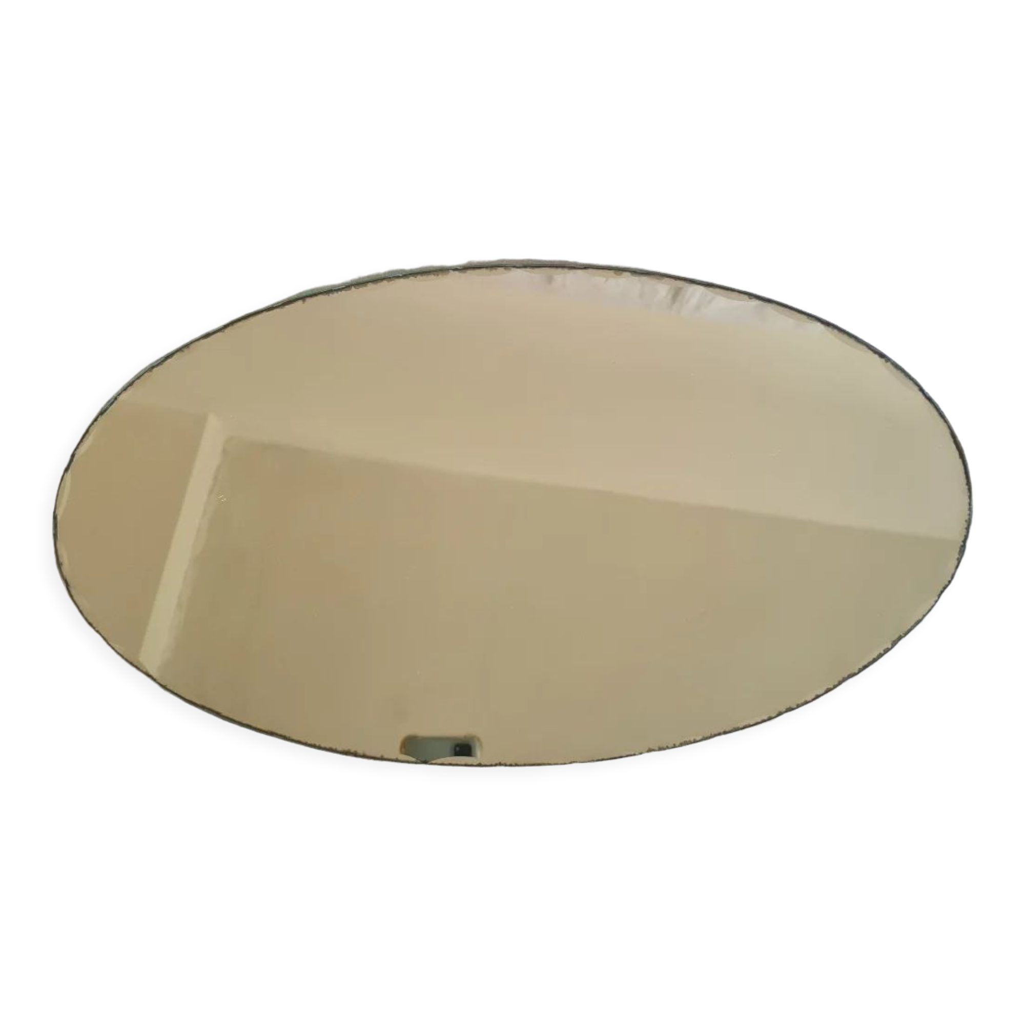 Beveled oval mirror