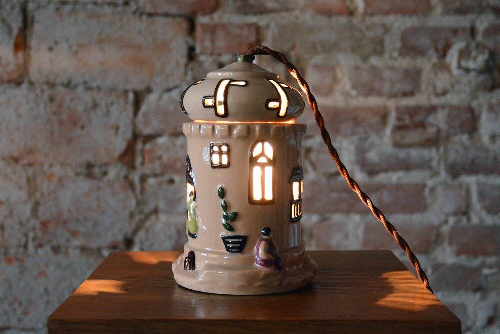 Mid-Century Table Lamp in Ceramic, France, 1980s