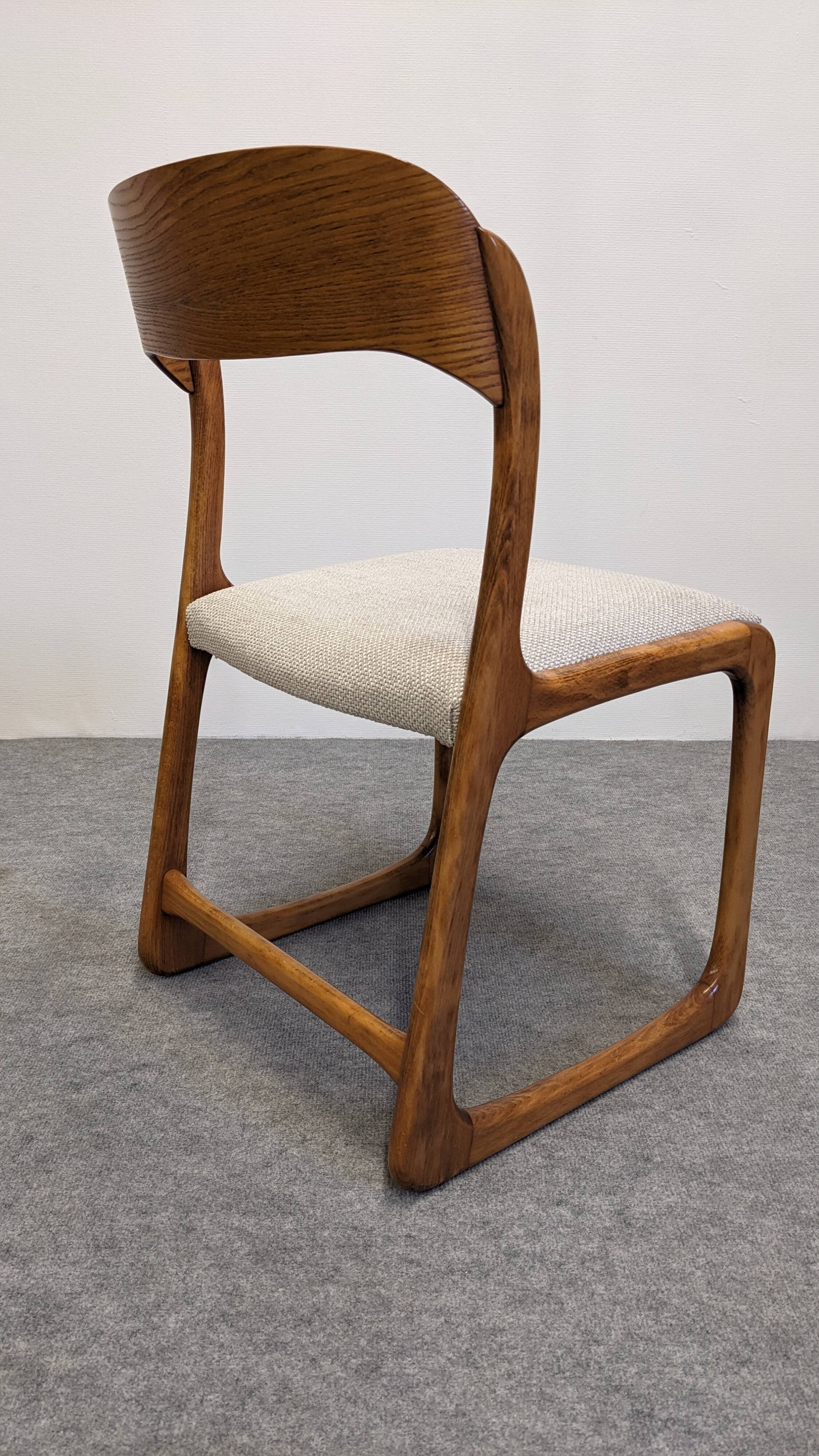 Set of 4 Baumann sled chairs, France circa 1970.