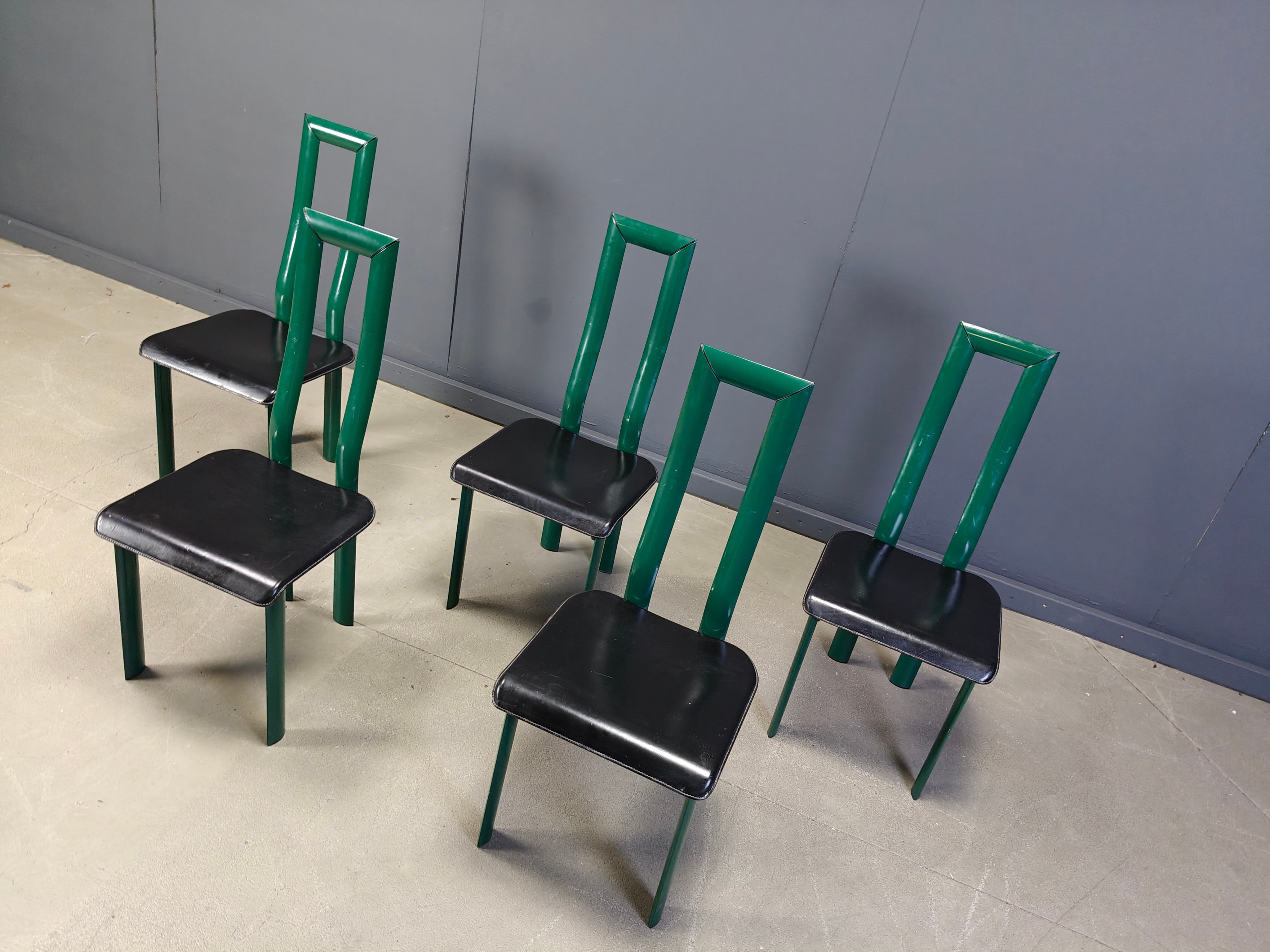 Italian Model Regia dining chairs by Antonello Mosca for Ycami, 1980s