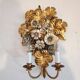 S.Salvadori Wandlampe vergoldet ersilbert Blumenmuster