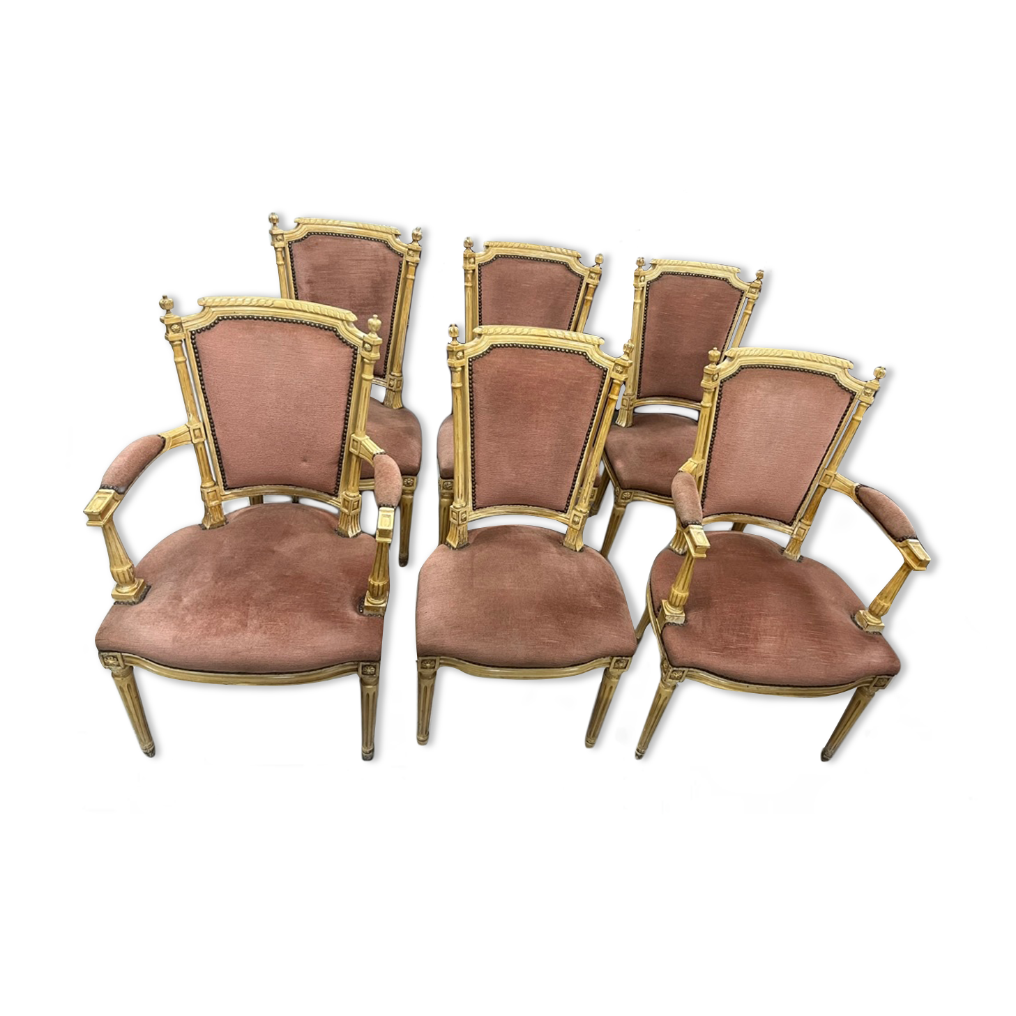 Set of 2 armchairs & 4 velvet chairs