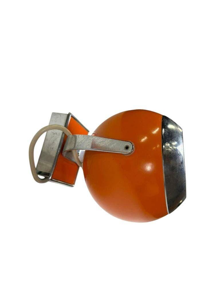 Vintage Space Age wall light orange/chrome ball