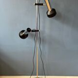 Lampadaire du milieu du siècle avec deux spots noir/chrome