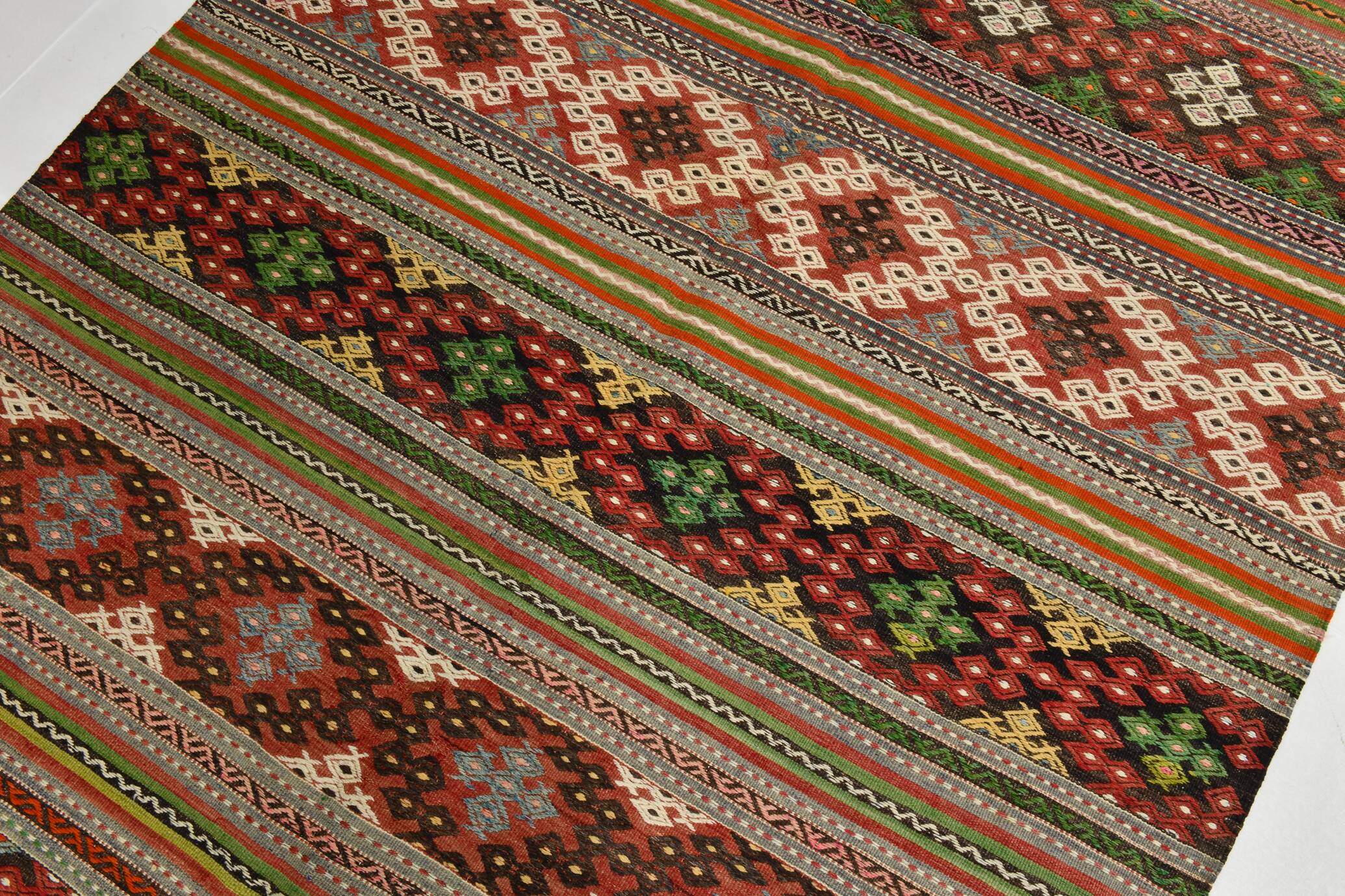 6x10 Striped Turkish Kilim Rug, 170x297Cm