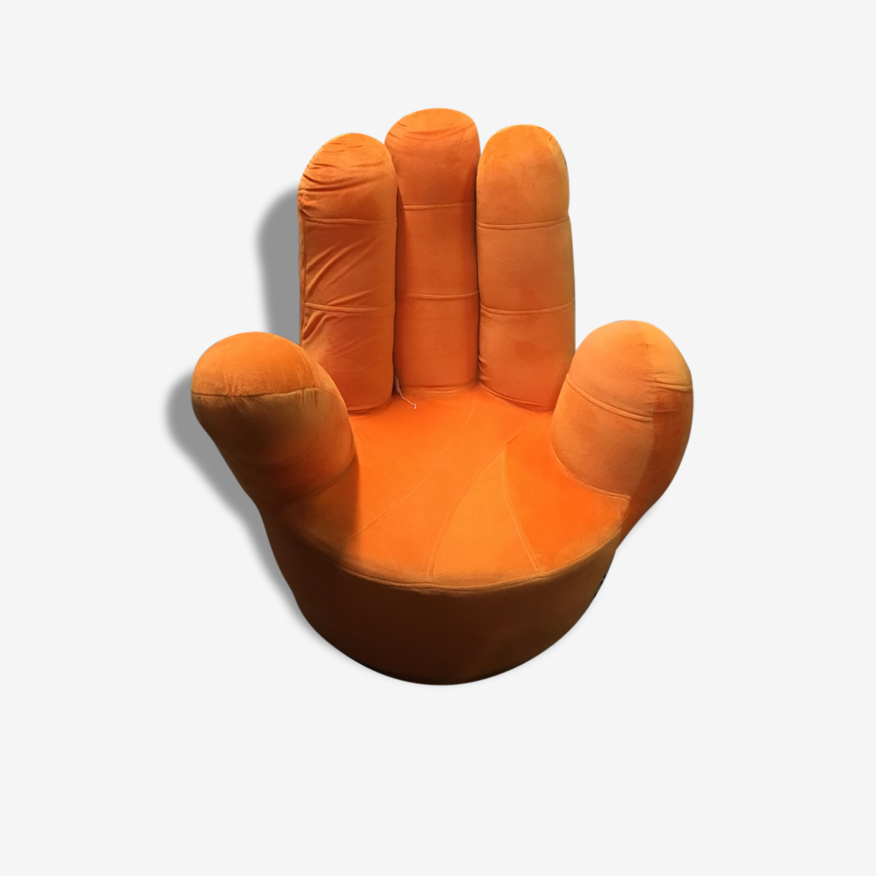 Fauteuil en forme de main orange | Selency